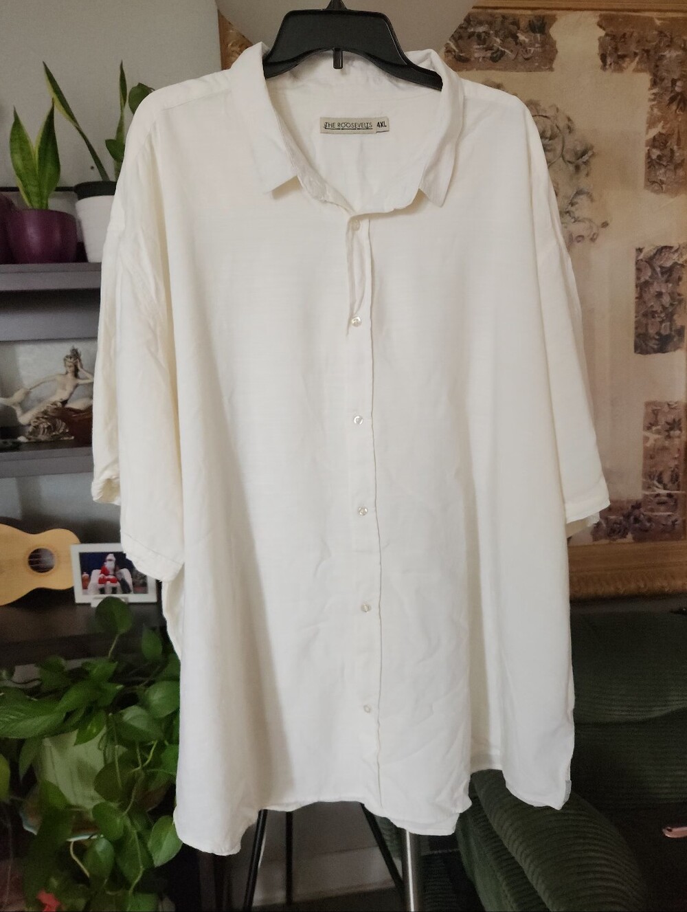RSVLTS Men's White Sand Bamboo Short Sleeve Shirt 4x